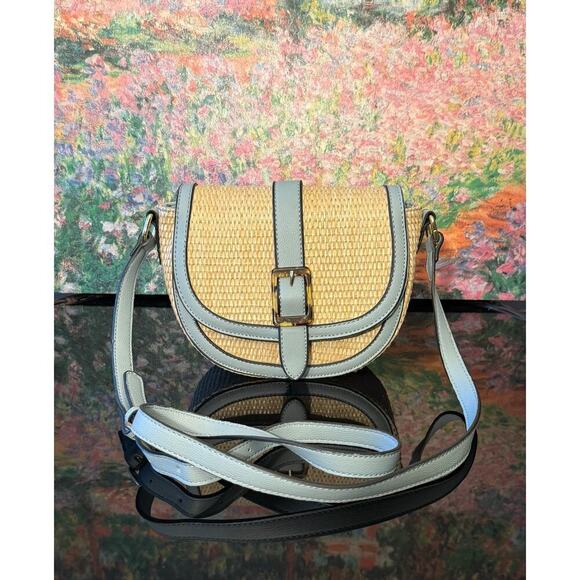EUC Izzy & Ali Straw/Vegan Leather Crossbody or Shoulder Bag - Picture 1 of 9